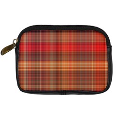 Madras Plaid Fall Colors Digital Camera Leather Case by SpinnyChairDesigns