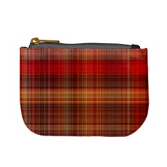 Madras Plaid Fall Colors Mini Coin Purse by SpinnyChairDesigns