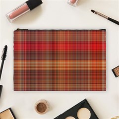 Madras Plaid Fall Colors Cosmetic Bag (large) by SpinnyChairDesigns