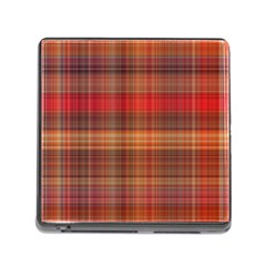 Madras Plaid Fall Colors Memory Card Reader (square 5 Slot) by SpinnyChairDesigns