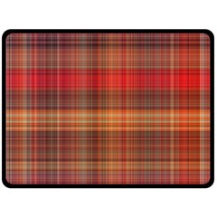 Madras Plaid Fall Colors Fleece Blanket (large)  by SpinnyChairDesigns