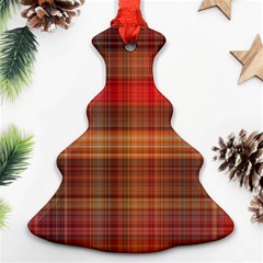 Madras Plaid Fall Colors Ornament (christmas Tree)  by SpinnyChairDesigns