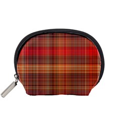 Madras Plaid Fall Colors Accessory Pouch (small) by SpinnyChairDesigns