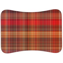 Madras Plaid Fall Colors Velour Seat Head Rest Cushion by SpinnyChairDesigns