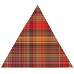 Madras Plaid Fall Colors Wooden Puzzle Triangle by SpinnyChairDesigns