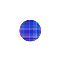 Madras Plaid Blue Purple 1  Mini Buttons by SpinnyChairDesigns