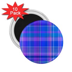 Madras Plaid Blue Purple 2 25  Magnets (10 Pack)  by SpinnyChairDesigns