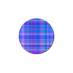 Madras Plaid Blue Purple Golf Ball Marker by SpinnyChairDesigns