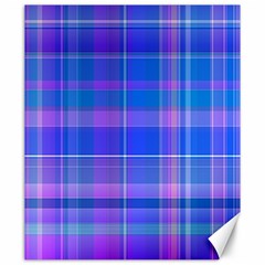 Madras Plaid Blue Purple Canvas 20  X 24  by SpinnyChairDesigns