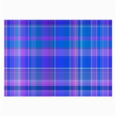 Madras Plaid Blue Purple Large Glasses Cloth by SpinnyChairDesigns