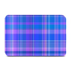 Madras Plaid Blue Purple Plate Mats by SpinnyChairDesigns