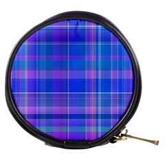 Madras Plaid Blue Purple Mini Makeup Bag by SpinnyChairDesigns