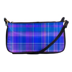 Madras Plaid Blue Purple Shoulder Clutch Bag by SpinnyChairDesigns