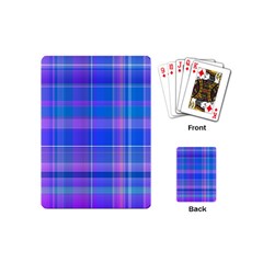 Madras Plaid Blue Purple Playing Cards Single Design (mini) by SpinnyChairDesigns