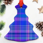 Madras Plaid Blue Purple Christmas Tree Ornament (Two Sides) Front