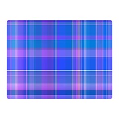 Madras Plaid Blue Purple Double Sided Flano Blanket (mini)  by SpinnyChairDesigns