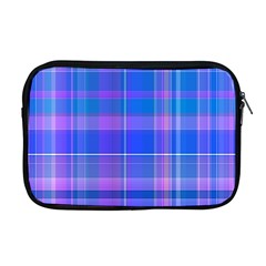 Madras Plaid Blue Purple Apple Macbook Pro 17  Zipper Case by SpinnyChairDesigns