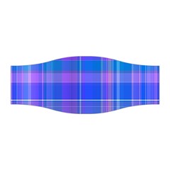 Madras Plaid Blue Purple Stretchable Headband by SpinnyChairDesigns