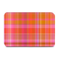 Pink Orange Madras Plaid Plate Mats by SpinnyChairDesigns