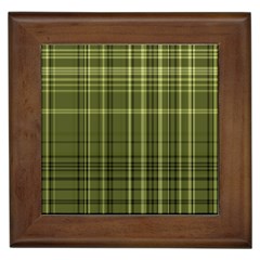 Green Madras Plaid Framed Tile by SpinnyChairDesigns