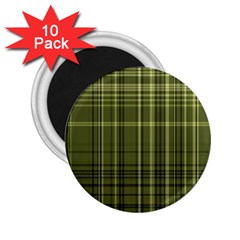 Green Madras Plaid 2 25  Magnets (10 Pack)  by SpinnyChairDesigns