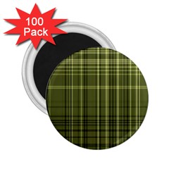 Green Madras Plaid 2 25  Magnets (100 Pack)  by SpinnyChairDesigns