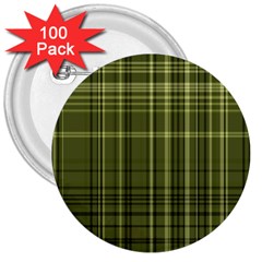 Green Madras Plaid 3  Buttons (100 Pack)  by SpinnyChairDesigns