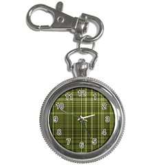 Green Madras Plaid Key Chain Watches by SpinnyChairDesigns