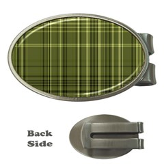 Green Madras Plaid Money Clips (oval)  by SpinnyChairDesigns