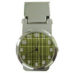 Green Madras Plaid Money Clip Watches by SpinnyChairDesigns