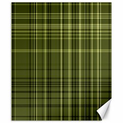 Green Madras Plaid Canvas 20  X 24  by SpinnyChairDesigns