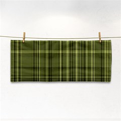 Green Madras Plaid Hand Towel by SpinnyChairDesigns