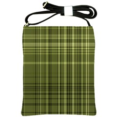 Green Madras Plaid Shoulder Sling Bag by SpinnyChairDesigns