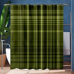 Green Madras Plaid Shower Curtain 60  X 72  (medium)  by SpinnyChairDesigns