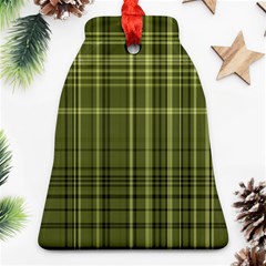 Green Madras Plaid Bell Ornament (two Sides) by SpinnyChairDesigns