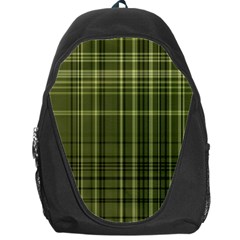 Green Madras Plaid Backpack Bag by SpinnyChairDesigns