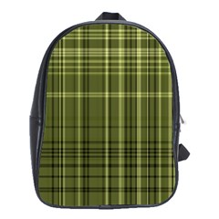 Green Madras Plaid School Bag (xl) by SpinnyChairDesigns