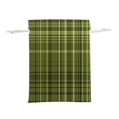 Green Madras Plaid Lightweight Drawstring Pouch (l) by SpinnyChairDesigns