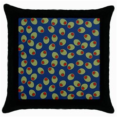 Green Olives With Pimentos Throw Pillow Case (black) by SpinnyChairDesigns