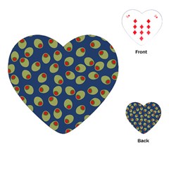 Green Olives With Pimentos Playing Cards Single Design (heart) by SpinnyChairDesigns