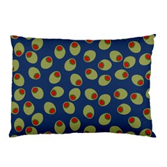 Green Olives With Pimentos Pillow Case (two Sides) by SpinnyChairDesigns