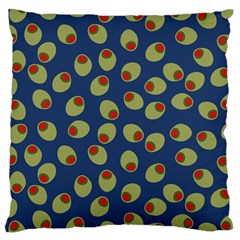 Green Olives With Pimentos Large Cushion Case (two Sides) by SpinnyChairDesigns