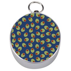 Green Olives With Pimentos Silver Compasses by SpinnyChairDesigns