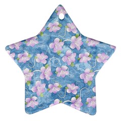 Watercolor Violets Ornament (star) by SpinnyChairDesigns