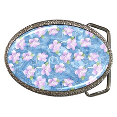 Watercolor Violets Belt Buckles by SpinnyChairDesigns