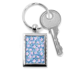 Watercolor Violets Key Chain (rectangle) by SpinnyChairDesigns