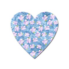 Watercolor Violets Heart Magnet by SpinnyChairDesigns