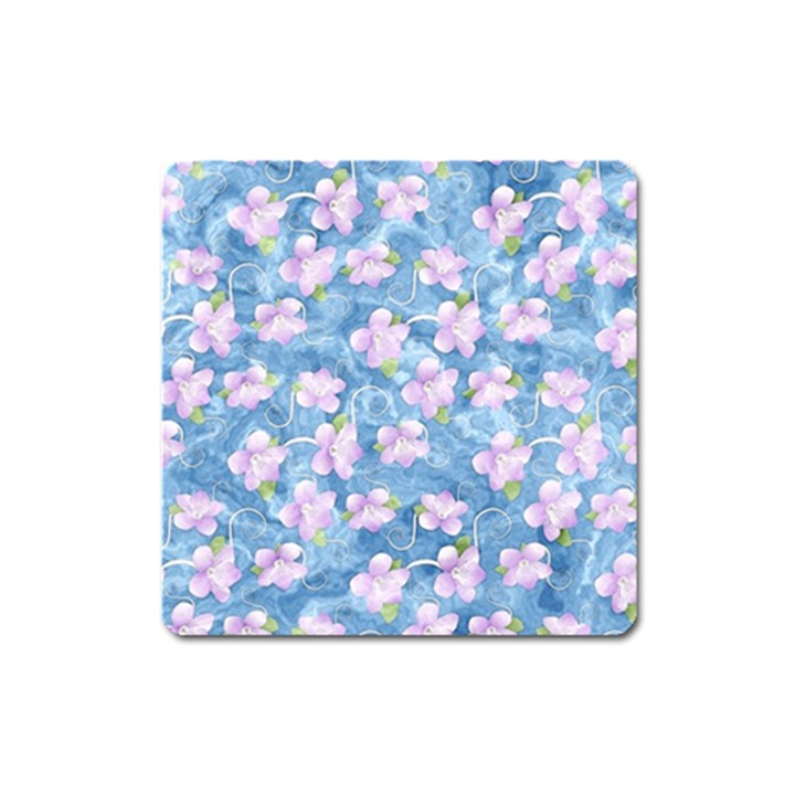 Watercolor Violets Square Magnet