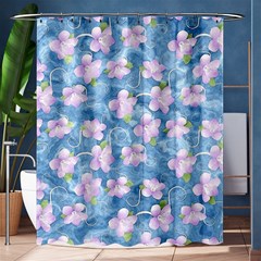 Watercolor Violets Shower Curtain 60  X 72  (medium)  by SpinnyChairDesigns