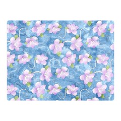 Watercolor Violets Double Sided Flano Blanket (mini)  by SpinnyChairDesigns